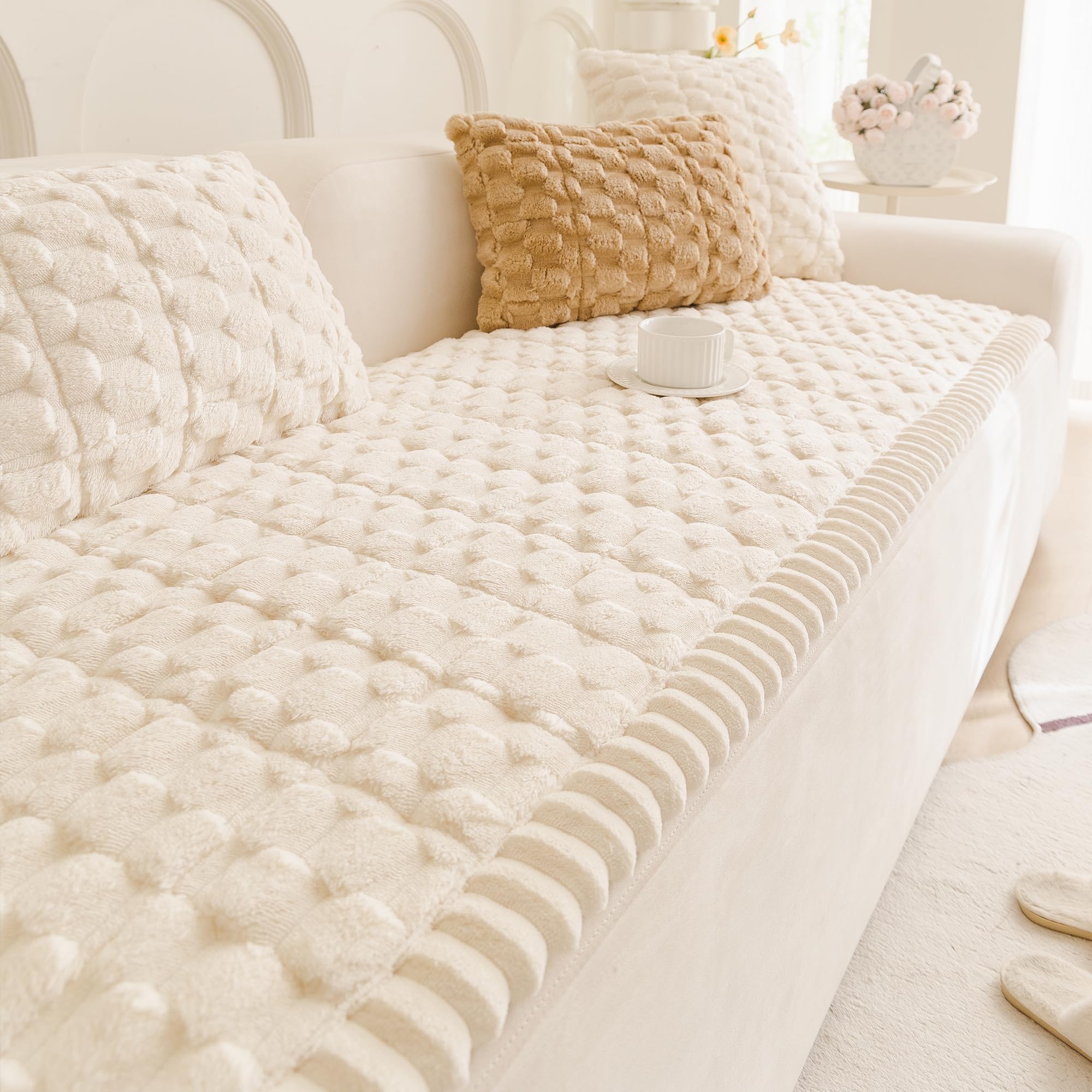 Mivnue non-slip couch cover blends with any decor