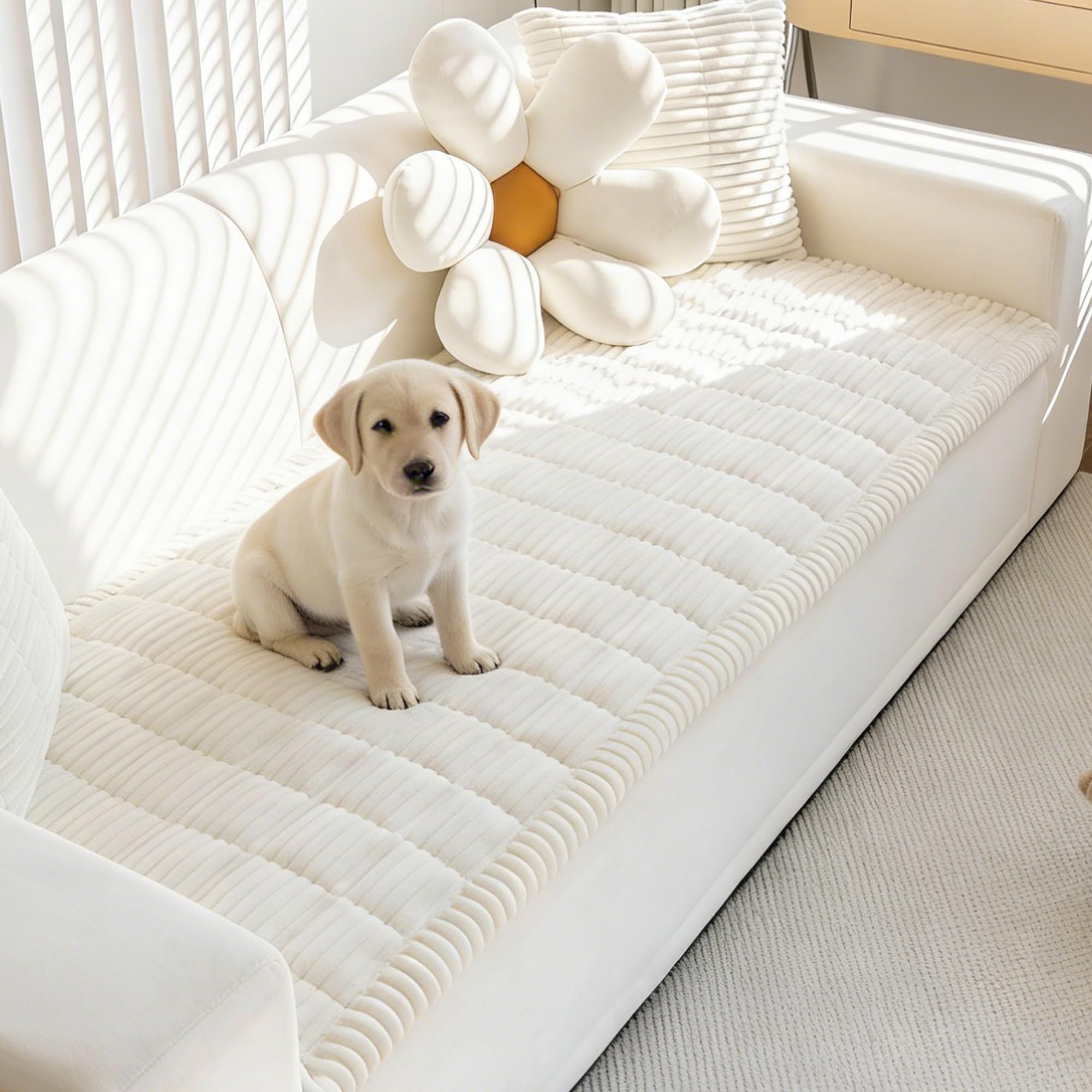 Mivnue pet couch cover top view protects sofa from fur and spills