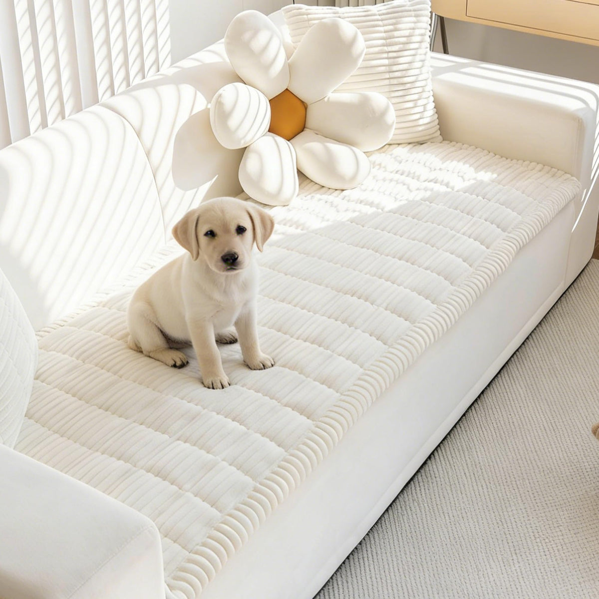 Mivnue pet couch cover top view protects sofa from fur and spills
