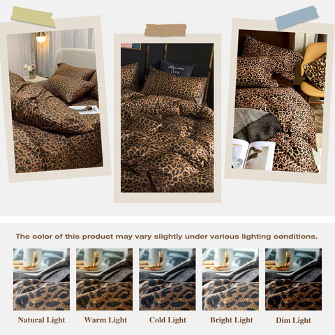 Mixinni luxury leopard bedding all-season warmth and cloud-like softness.
