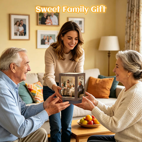 Mixoo nursery night-light provides gentle glow with framed memories.