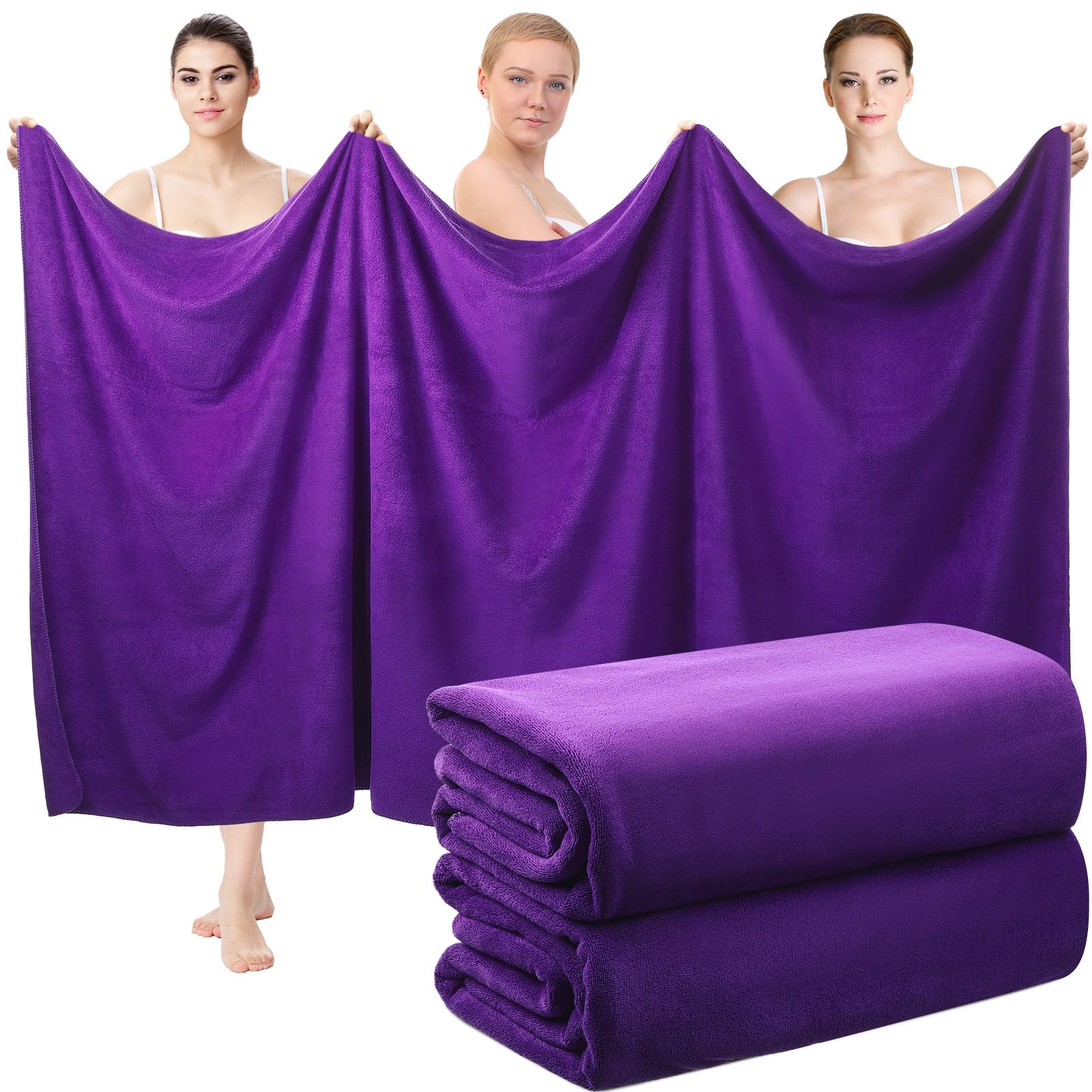 Mixweer oversized bath towels flat lay showing soft microfiber and quick-dry capability.