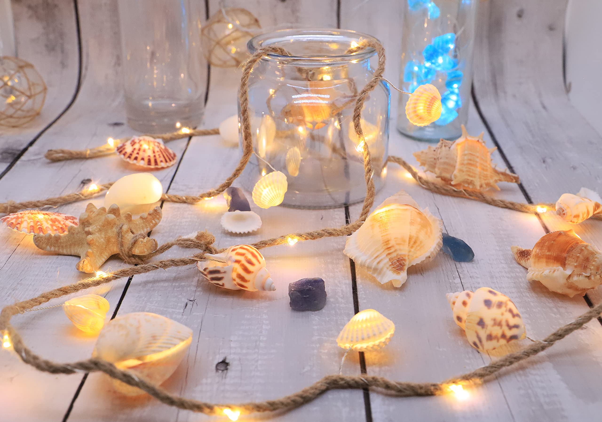 MIYA LIFE conch shell decor battery-powered allows flexible placement without outlets.