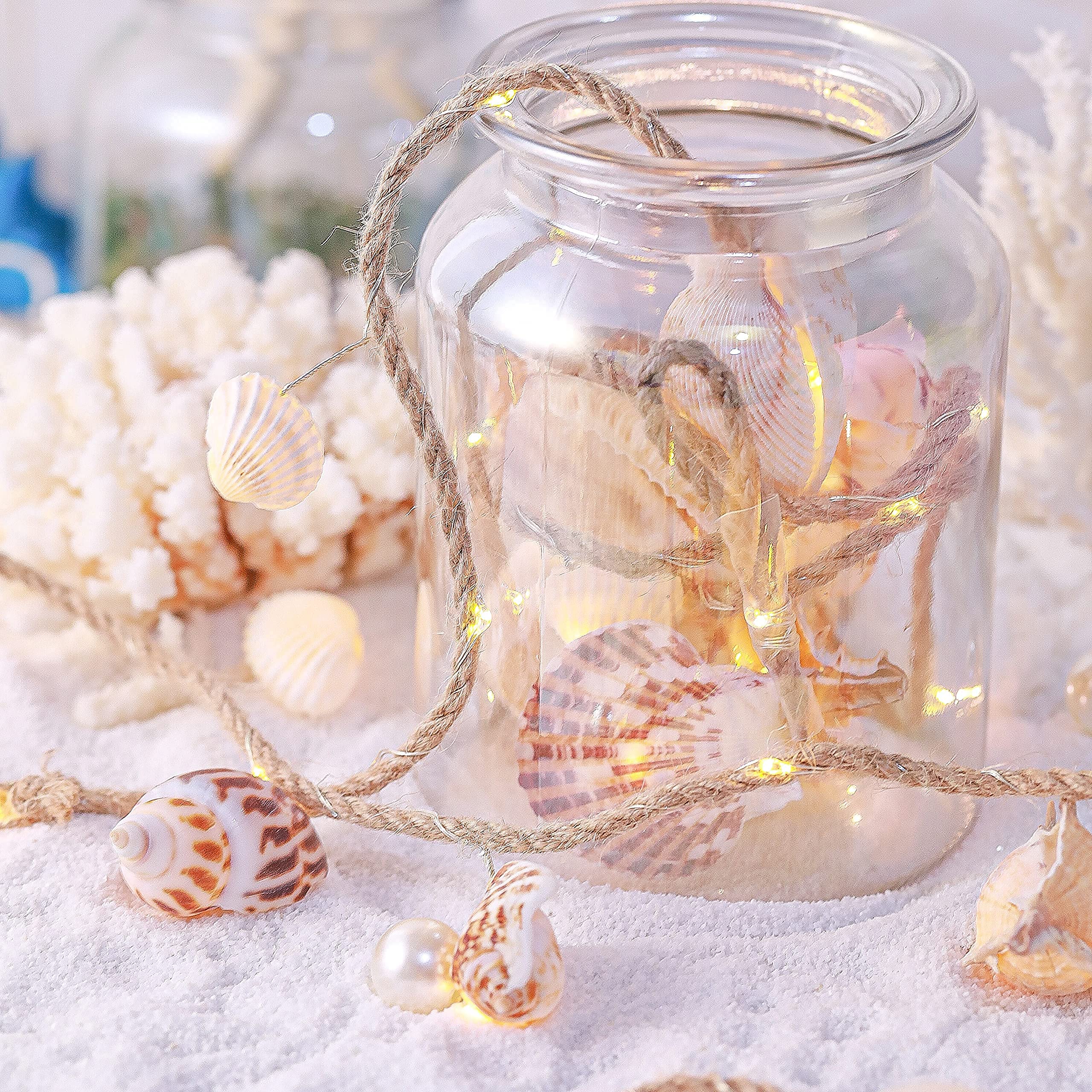 MIYA LIFE ocean decor for beach room adds ambient lighting.