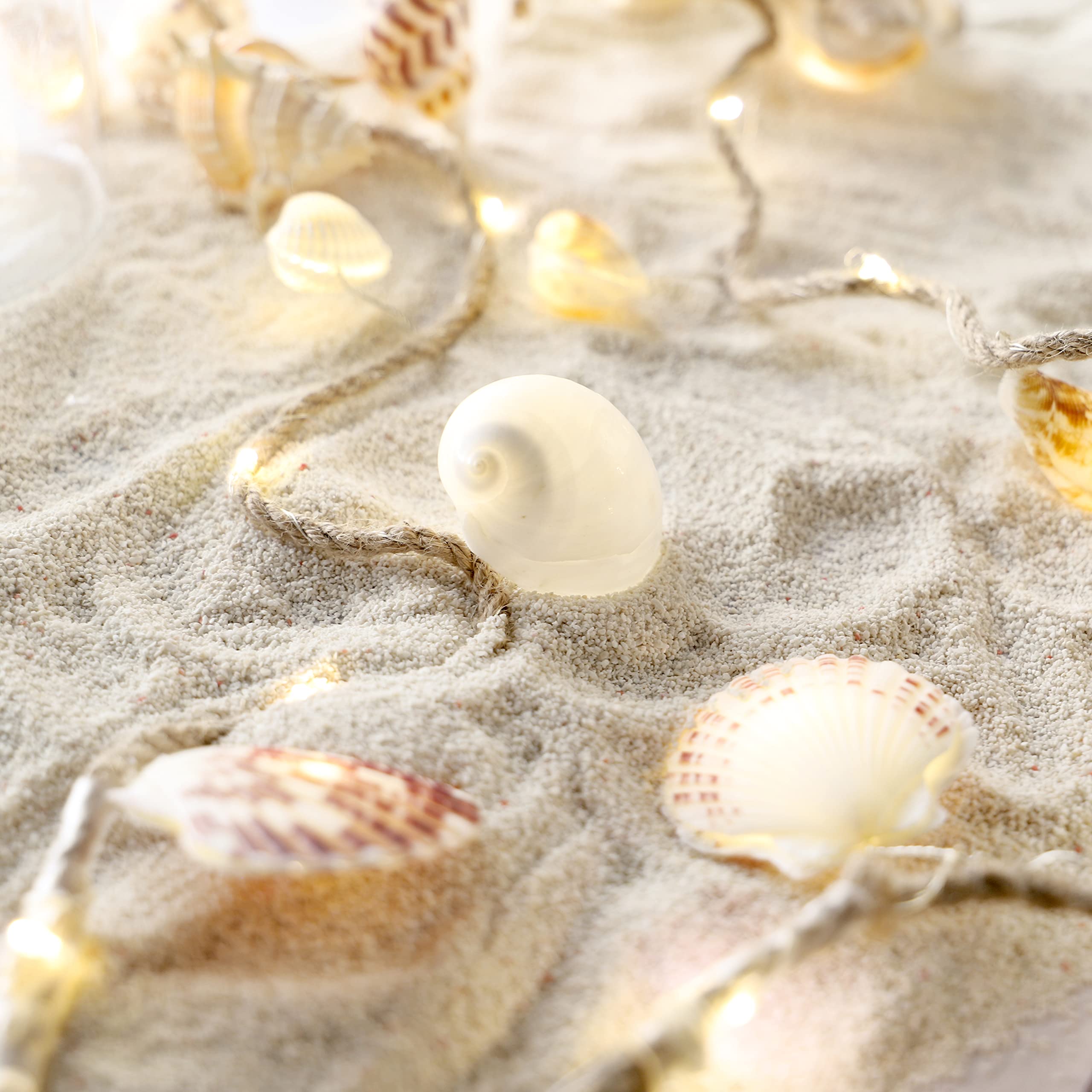 MIYA LIFE seashell garland for girl room decor complements coconut girl style.