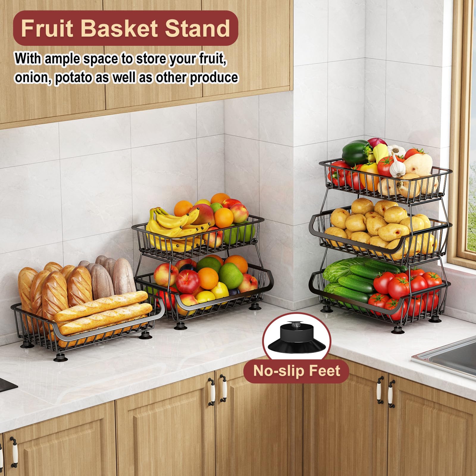 Miyawell two-pack pantry carts roll out neatly to free space.