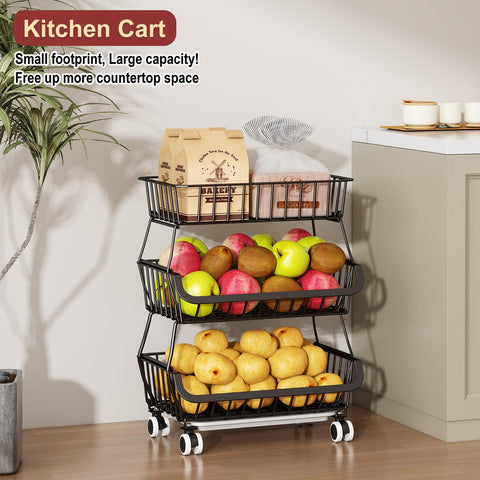 Miyawell rolling rack keeps vegetables neatly organized and within easy reach.