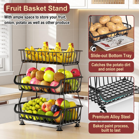 Miyawell cart fits under shelves or on counters for snack and produce access.