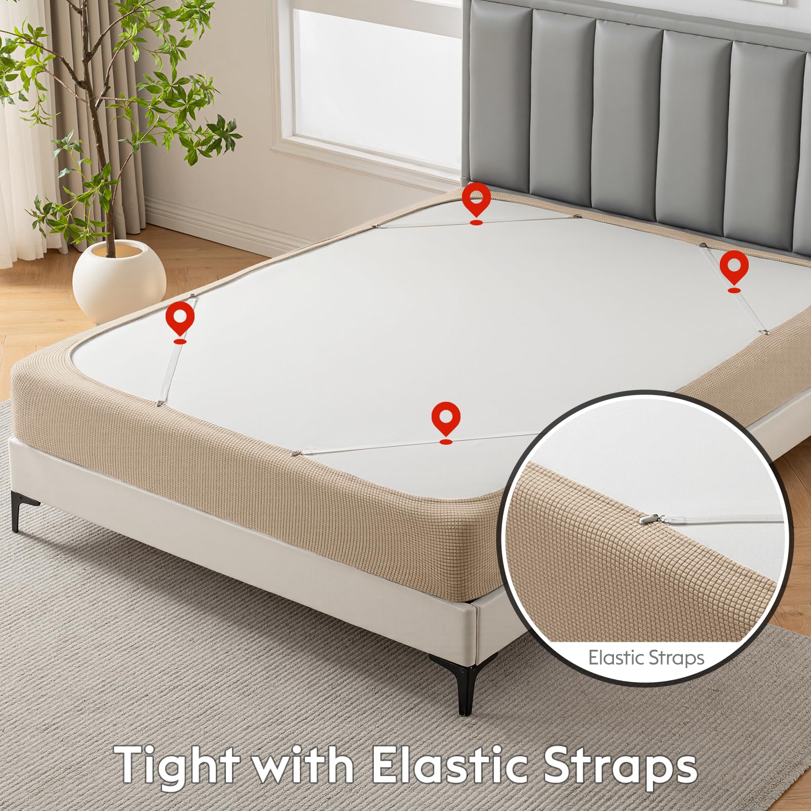 MIYE box spring cover is machine-washable for easy care and long-lasting use.