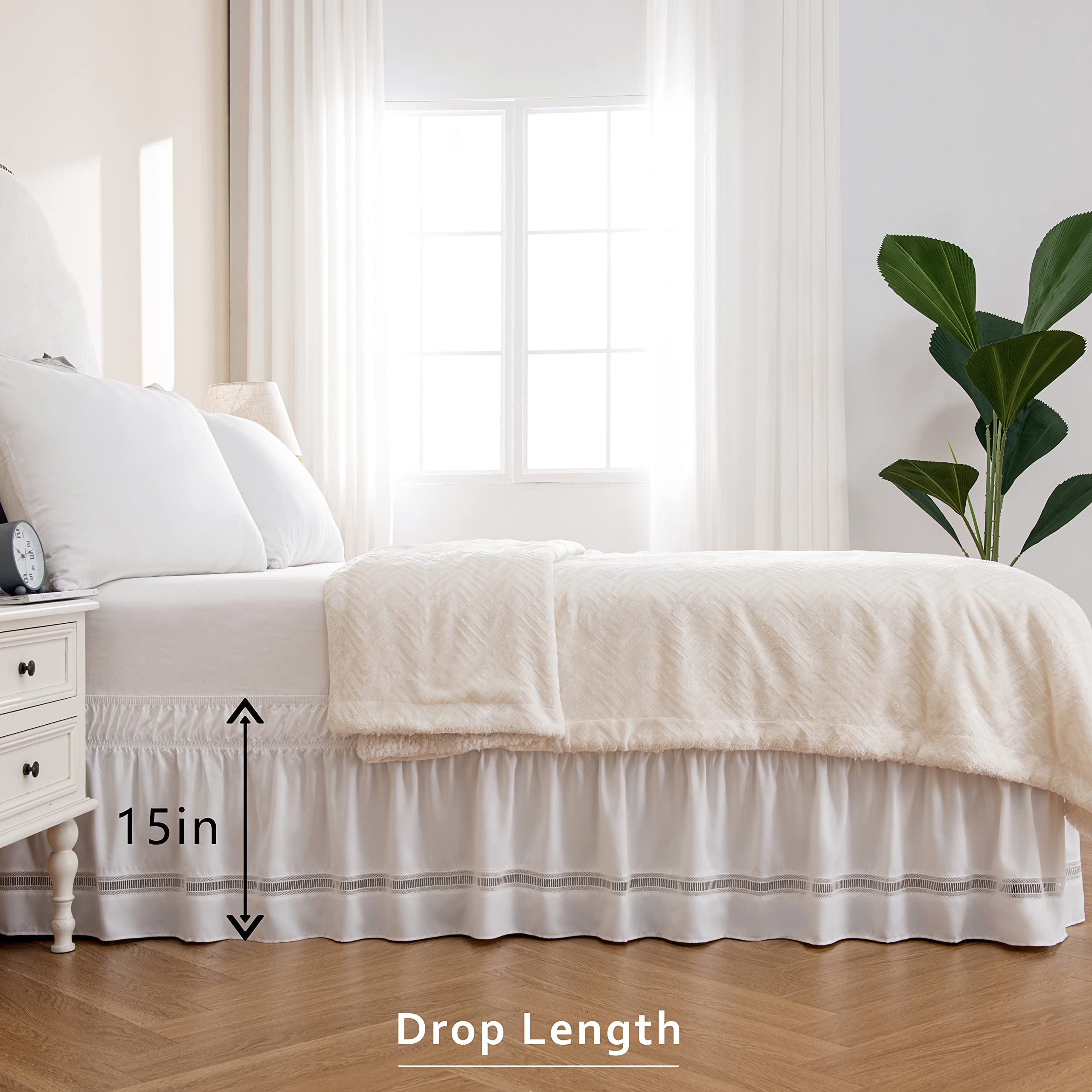 Drop length options fit Queen and King beds for a tidy bed frame