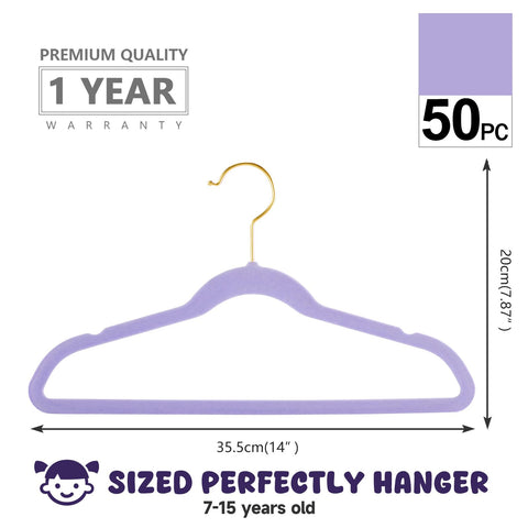 MIZGI 14-inch kid hanger saves closet space with ultrathin profile