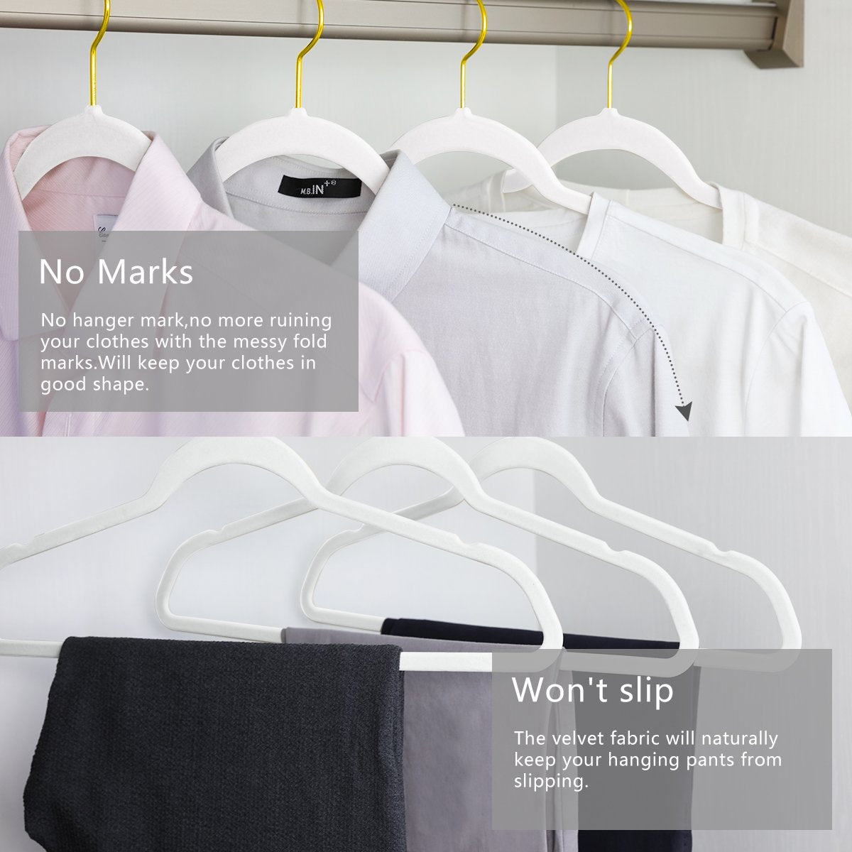 MIZGI 360-degree gold hooks ease outfit sorting