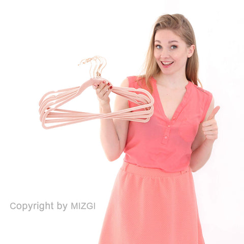 Dorm room closet setup using MIZGI hangers for everyday use