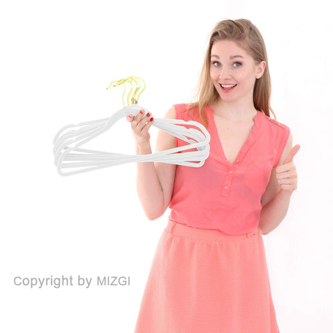 MIZGI dorm-room ready hangers keep closets tidy