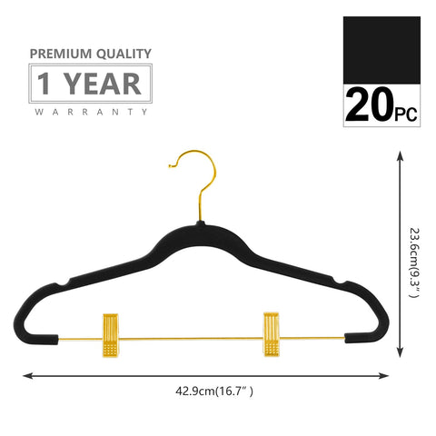 MIZGI gold-accent hangers blend durability with stylish closet aesthetics.