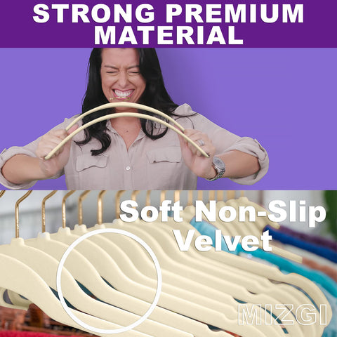 MIZGI heavy-duty hangers secure coats and bulky fabrics with confidence.