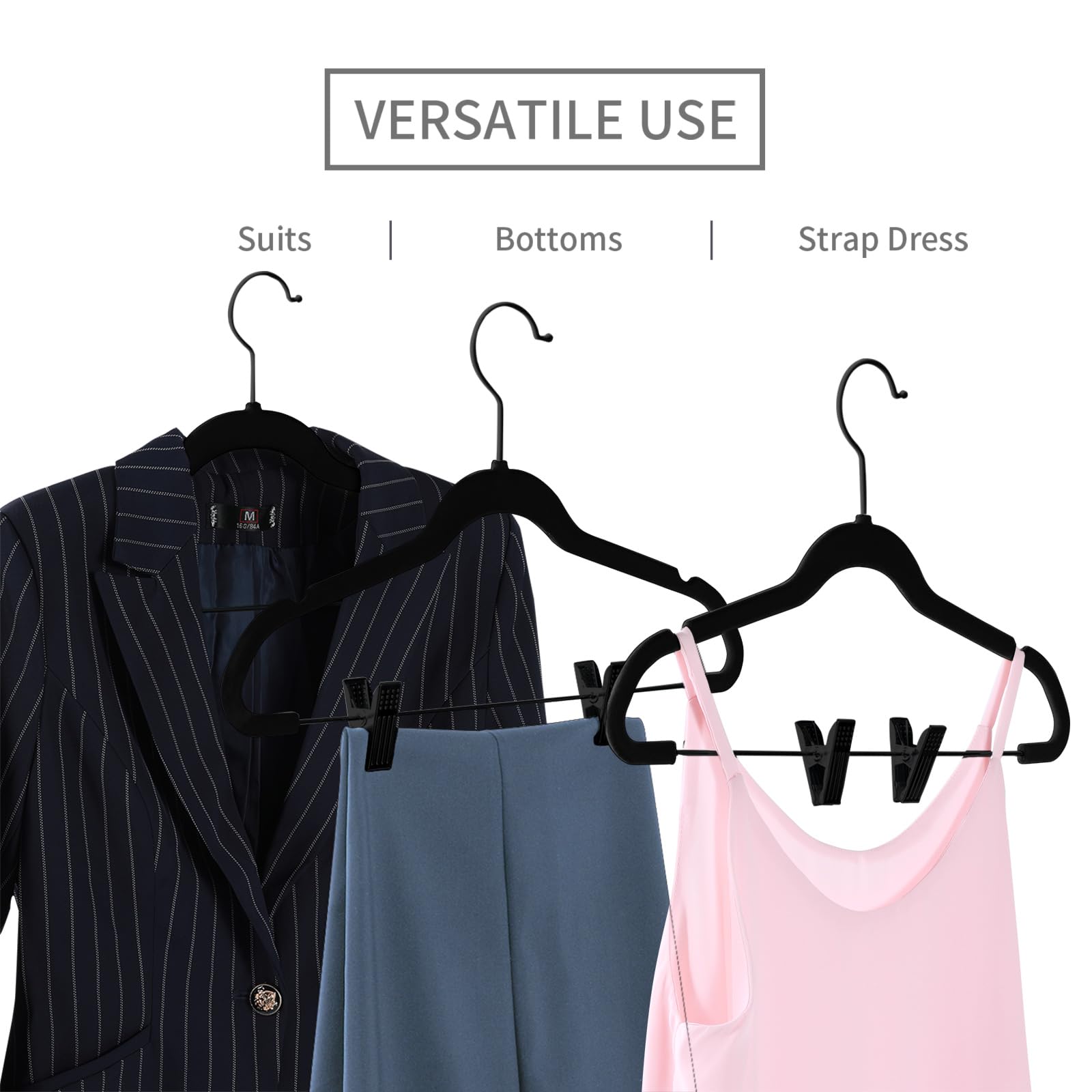 MIZGI hangers with non-slip velvet coating to prevent slips and creases.