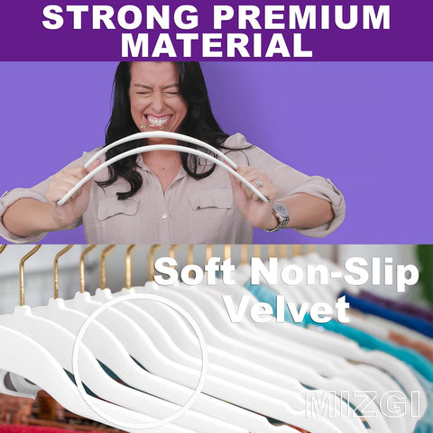 MIZGI non-slip velvet hangers prevent creases and keep outfits neat