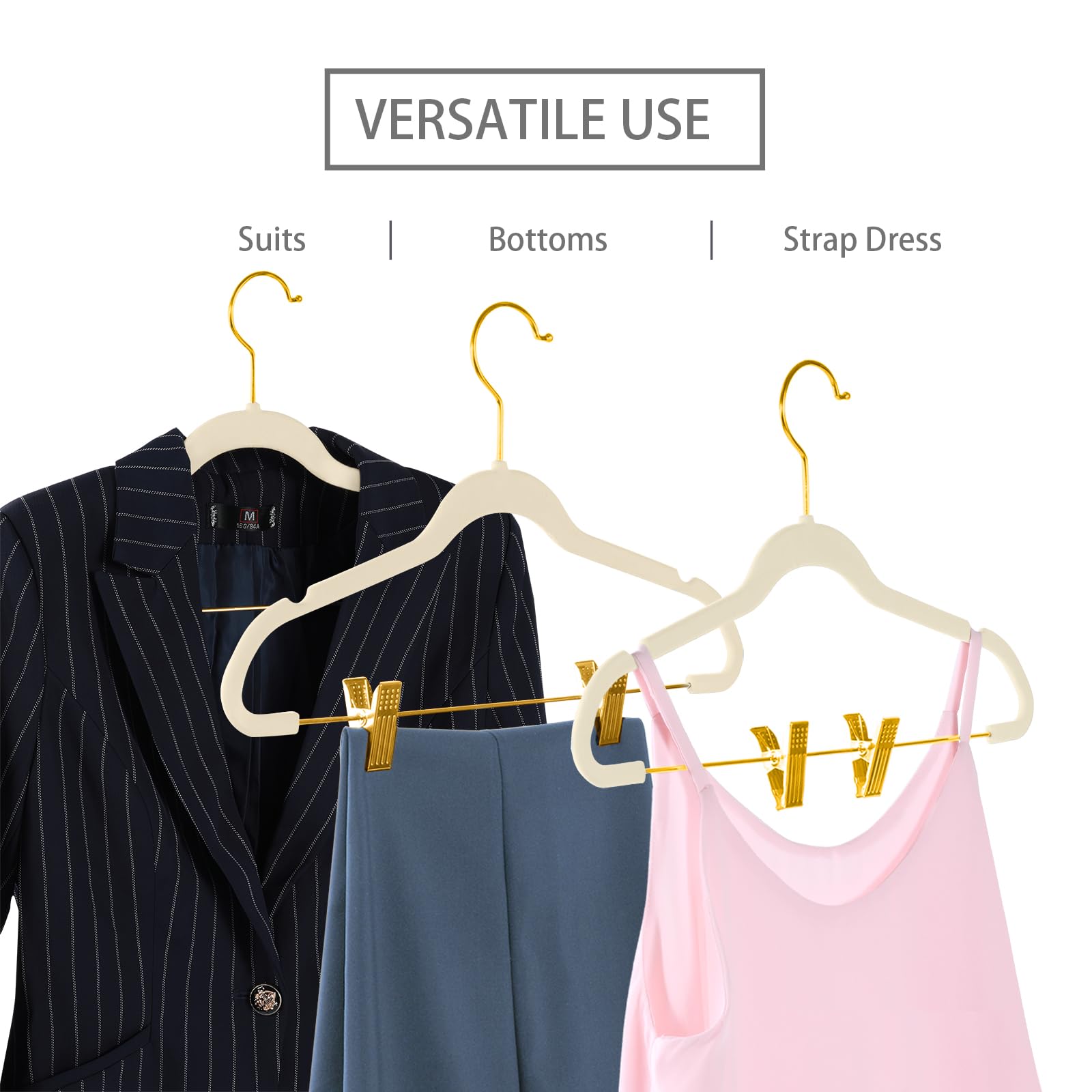 MIZGI non-slip velvet finish hanger prevents slips and creases