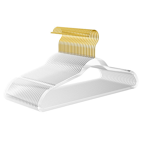 MIZGI premium clear invisible hangers maximize closet space with a sleek profile.