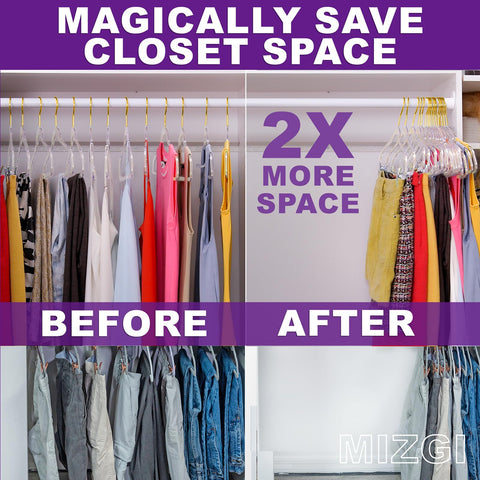 MIZGI gift-pack clear glitter hangers add a luxe touch to any wardrobe