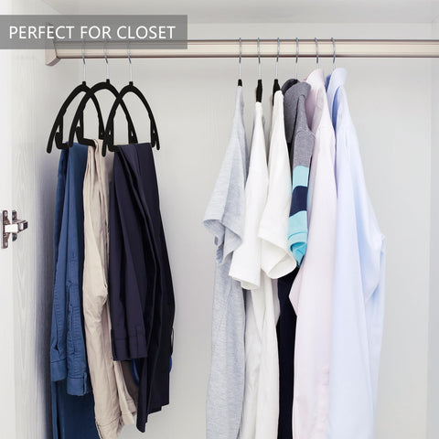 MIZGI velvet hanger with 360-degree swivel hook simplifies sorting.