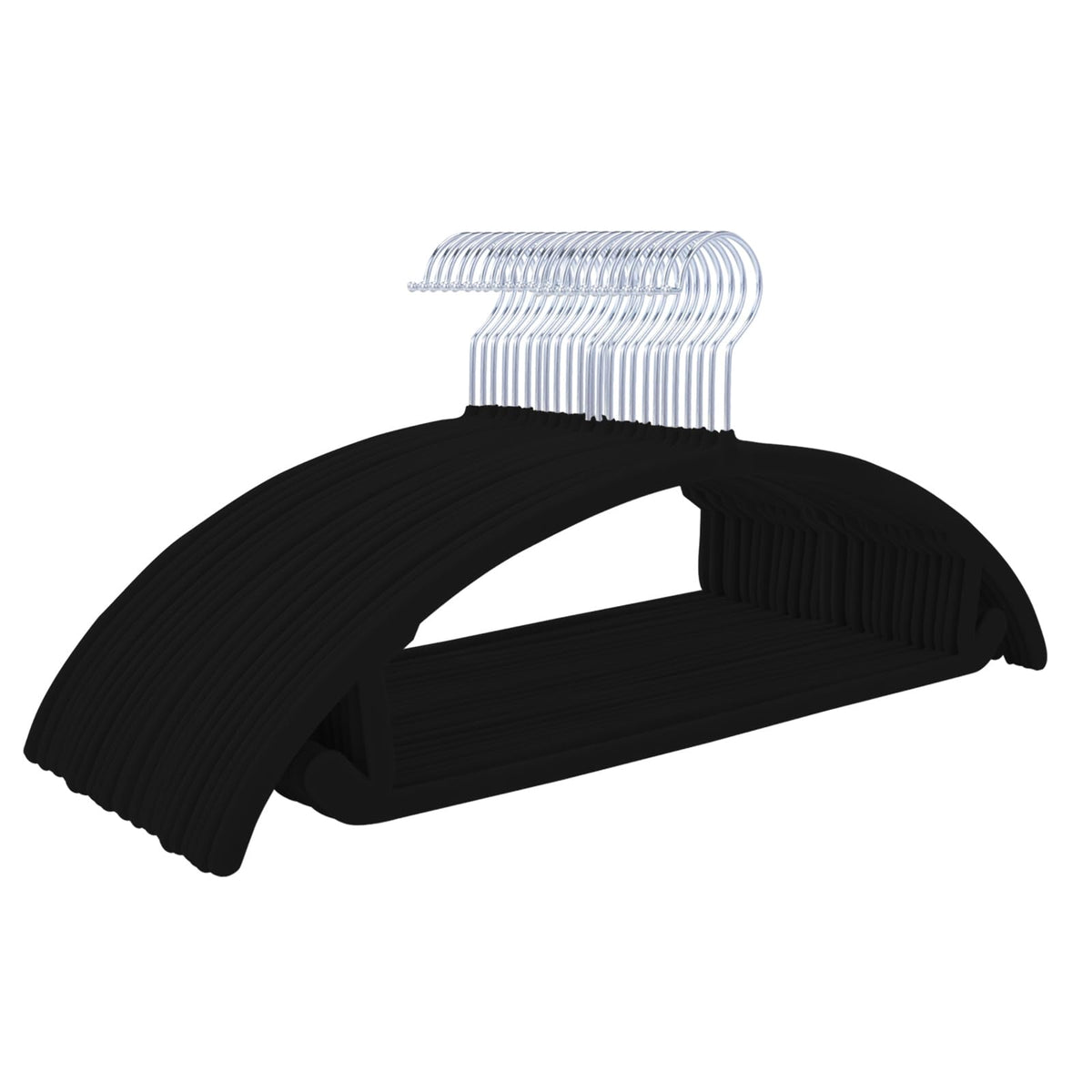 MIZGI premium velvet hanger with shoulder contour preserves garment shape.