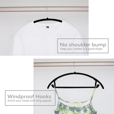 MIZGI velvet hanger with space-saving design maximizes closet capacity.