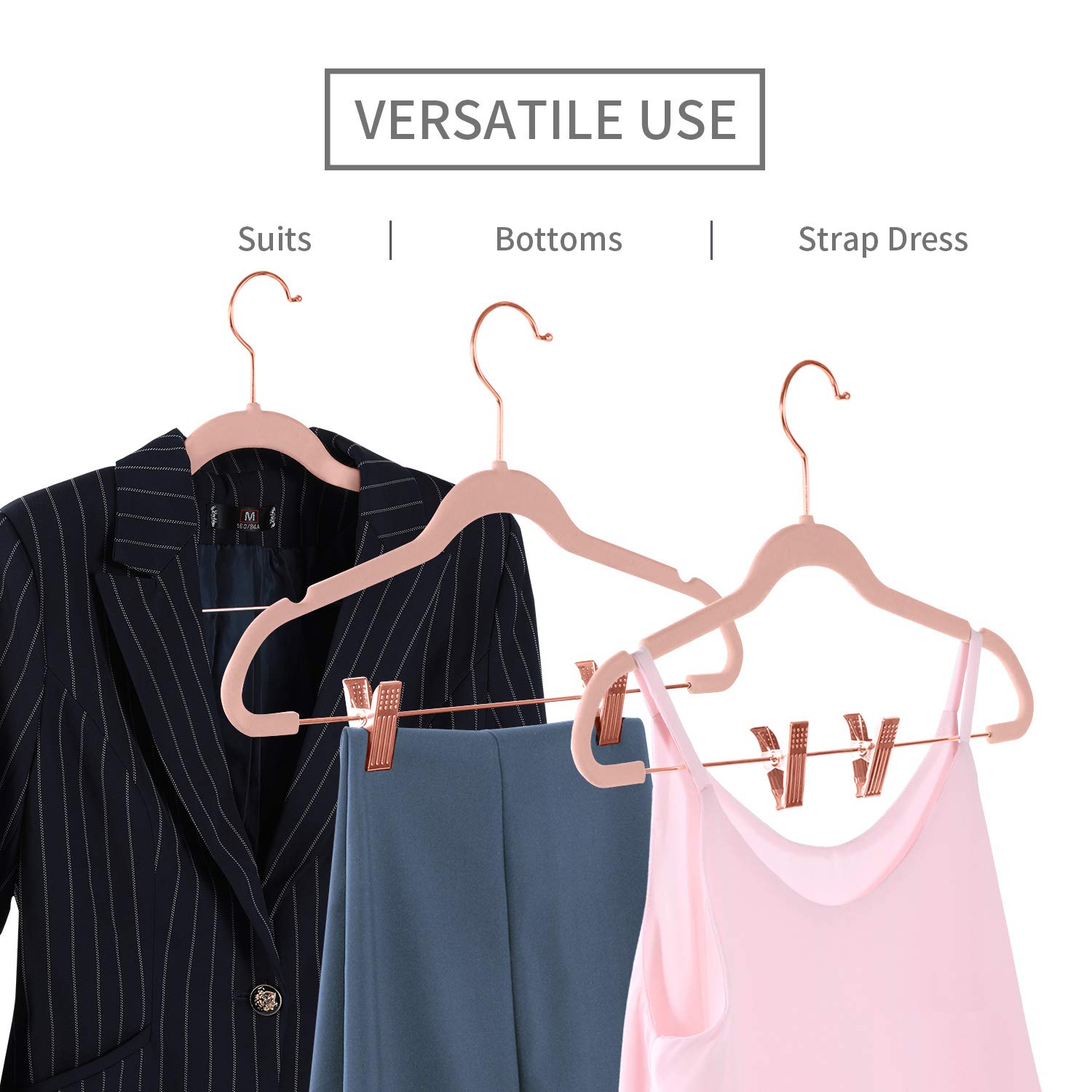 MIZGI space-saving closet design on a slim garment rack.