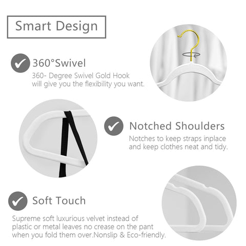 MIZGI slimline velvet hangers optimize closet space