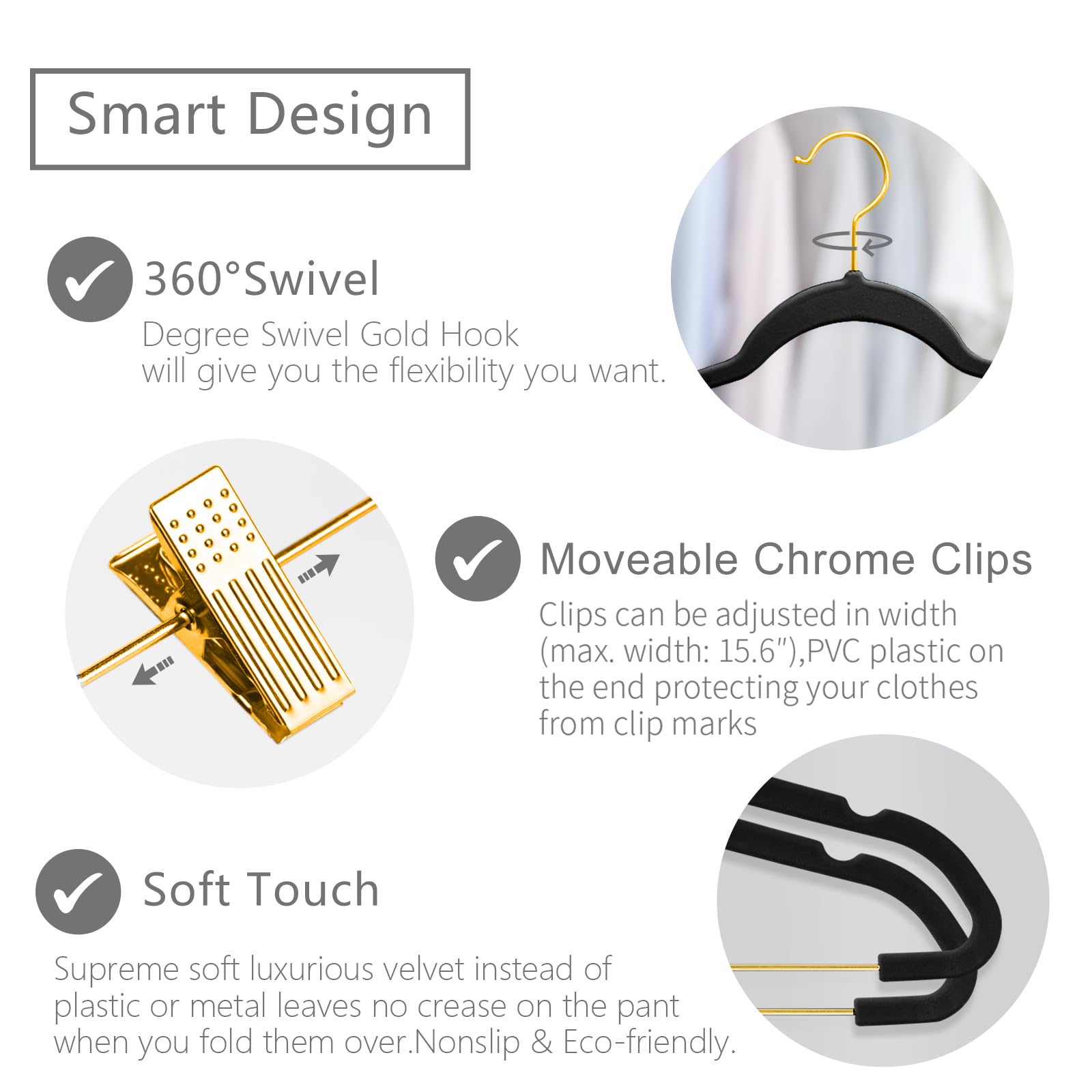 MIZGI velvet nonslip hangers prevent creases with soft flocking.