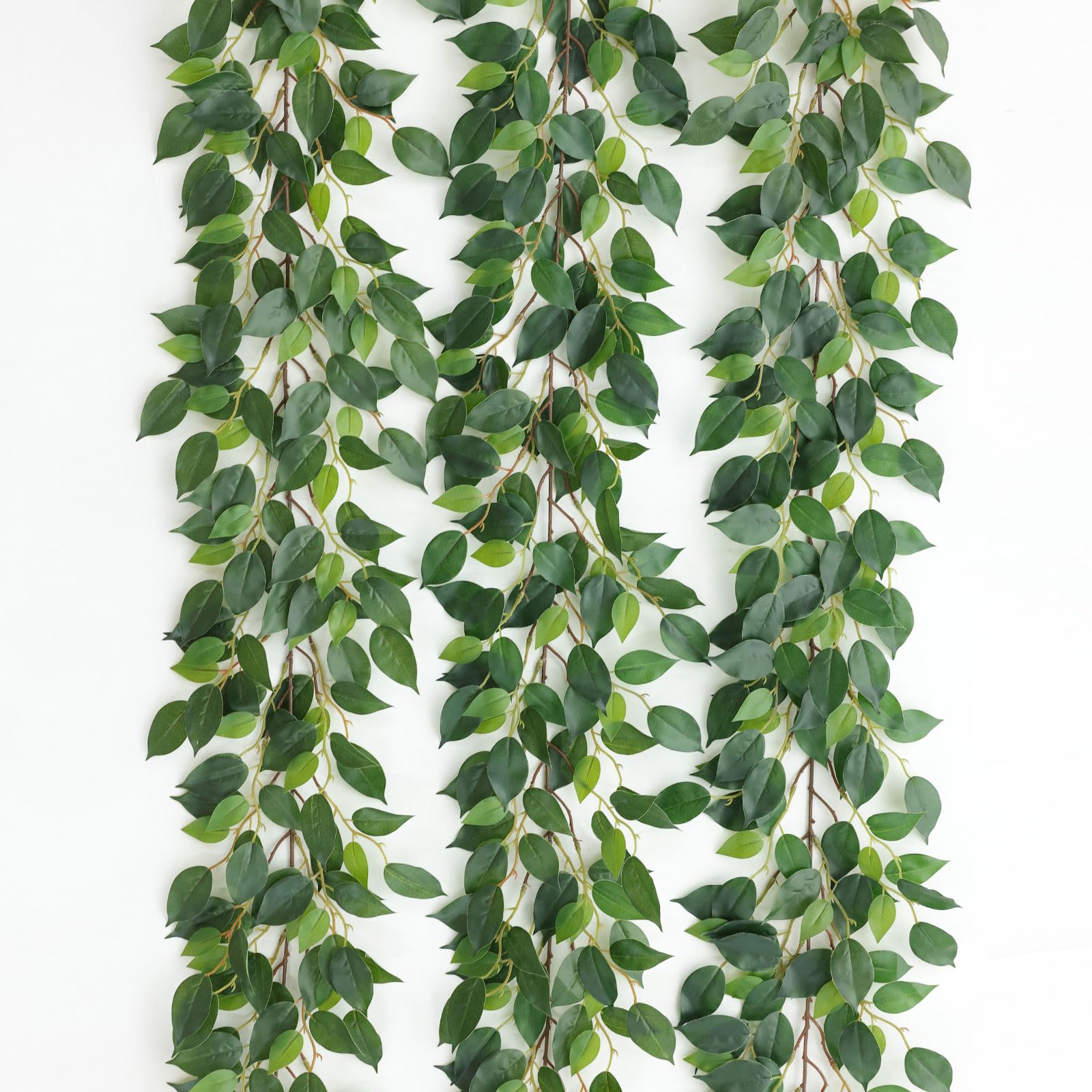 MIZII artificial vines garland 78inch ficus leaves for elegant indoor decor