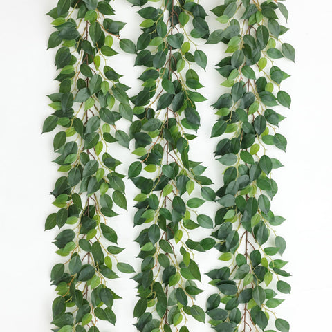 MIZII artificial vines garland 78inch ficus leaves for elegant indoor decor