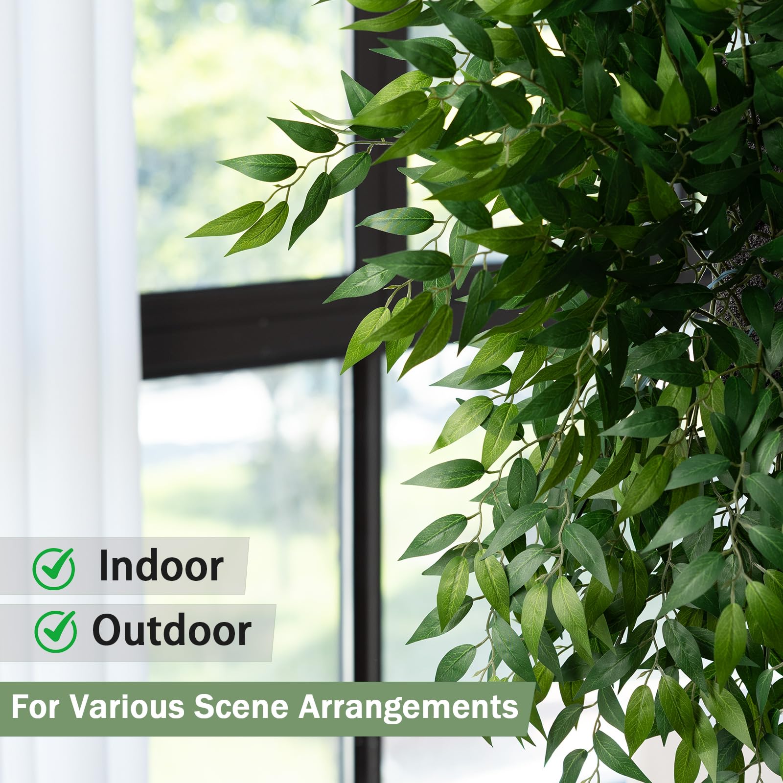 MIZII Italian Ruscus stems decorate walls with natural color and texture