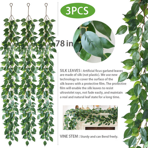 MIZII silk leaves garland with UV protection preserves color