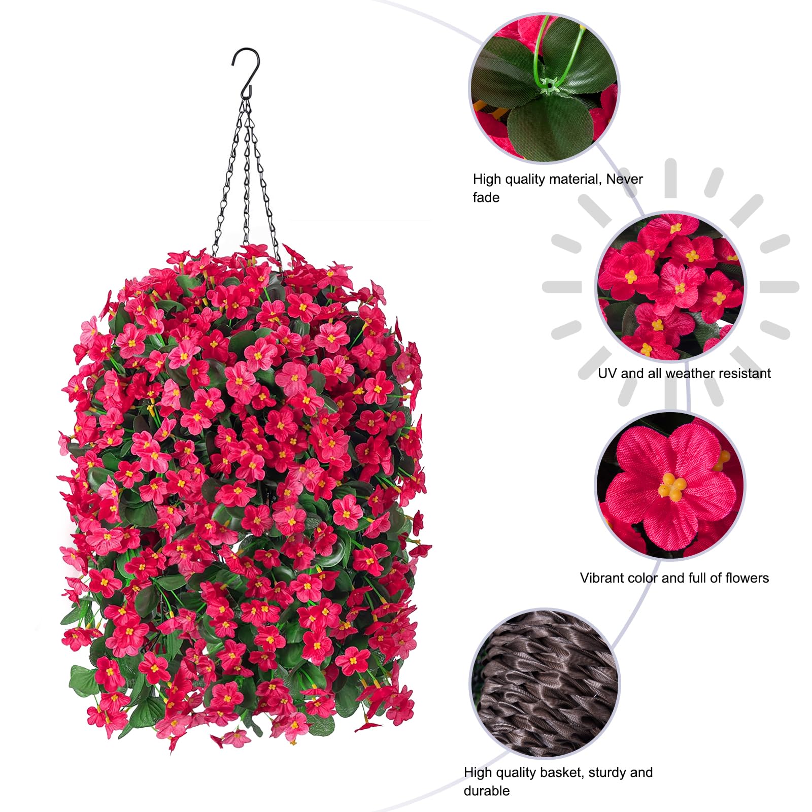 MJFloria hotpink orchid silk flowers close-up for vivid garden realism