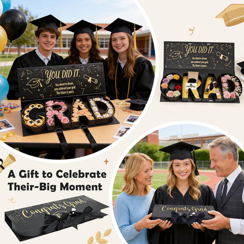 MJuAn graduation box on display as a keepsake decor