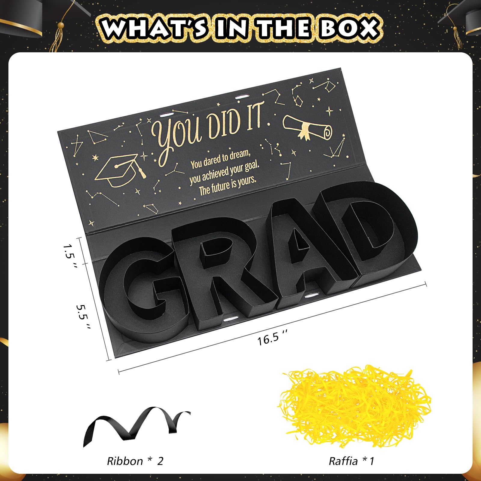 MJuAn graduation box with flowers for versatile gifting and display
