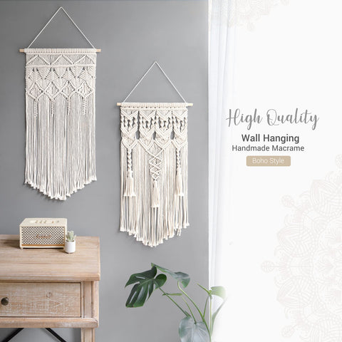 Mkono macrame wall hanging bedroom display offers cozy ambience over beds or sofas.