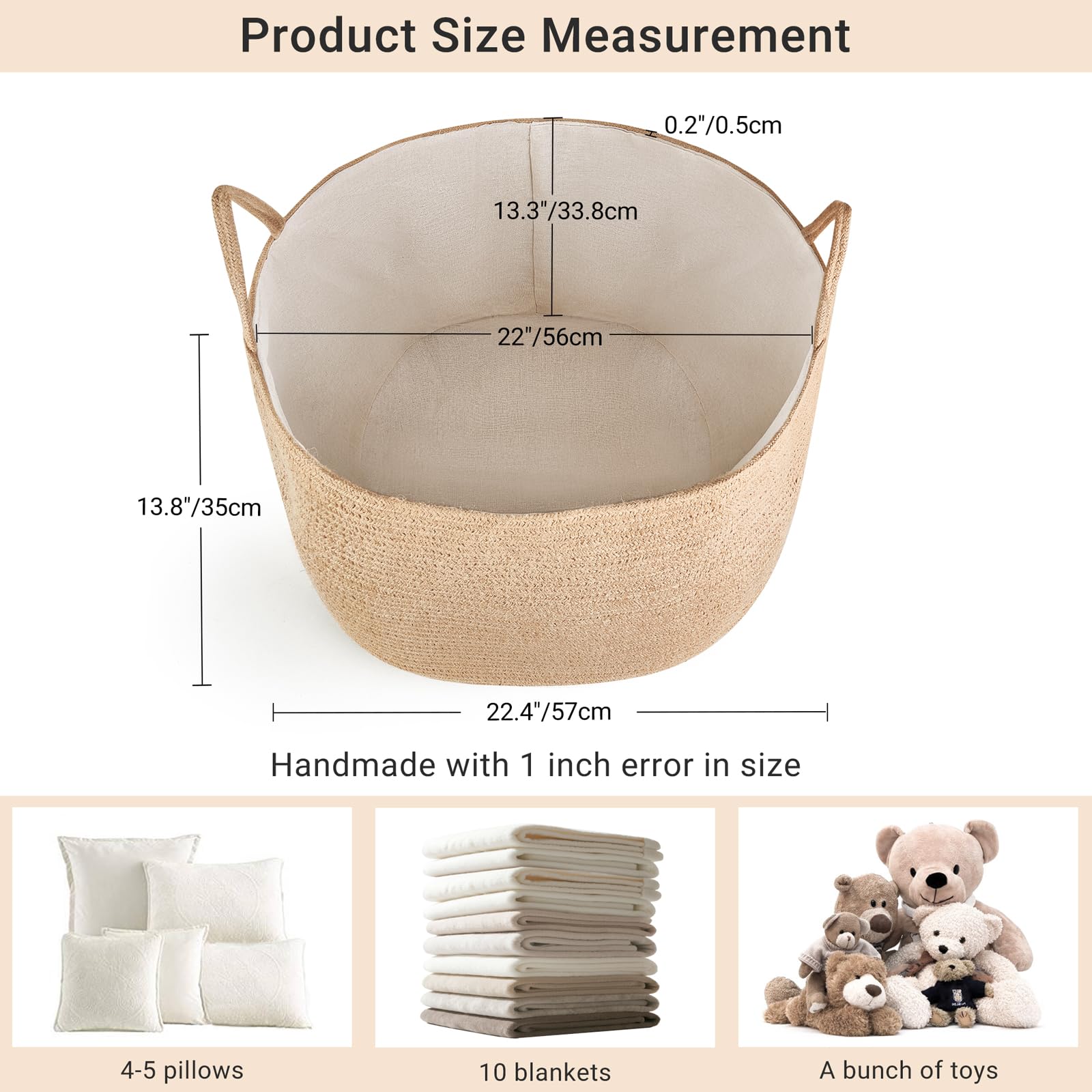 Mkono basket in living room decor display concealing clutter
