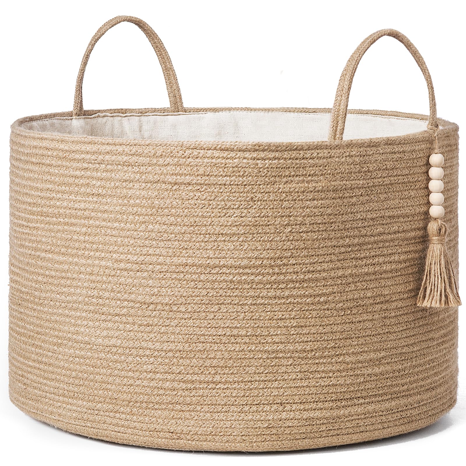 Mkono laundry basket tassel detail for decorative storage