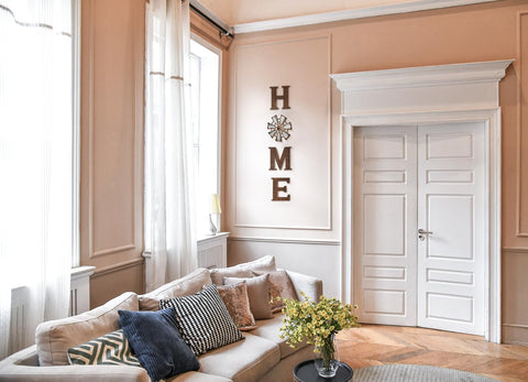 Mkono farmhouse wall decor letter M brings balanced vertical interest to spaces.