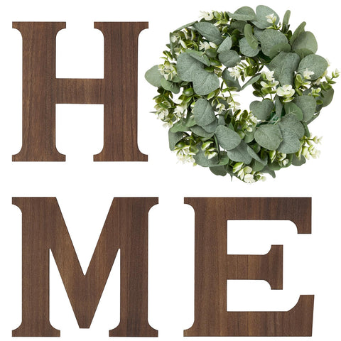 Mkono farmhouse wall sign H letters on warm wood finish for rustic walls