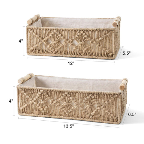 Mkono macrame baskets brown are gift-ready decor for any home.