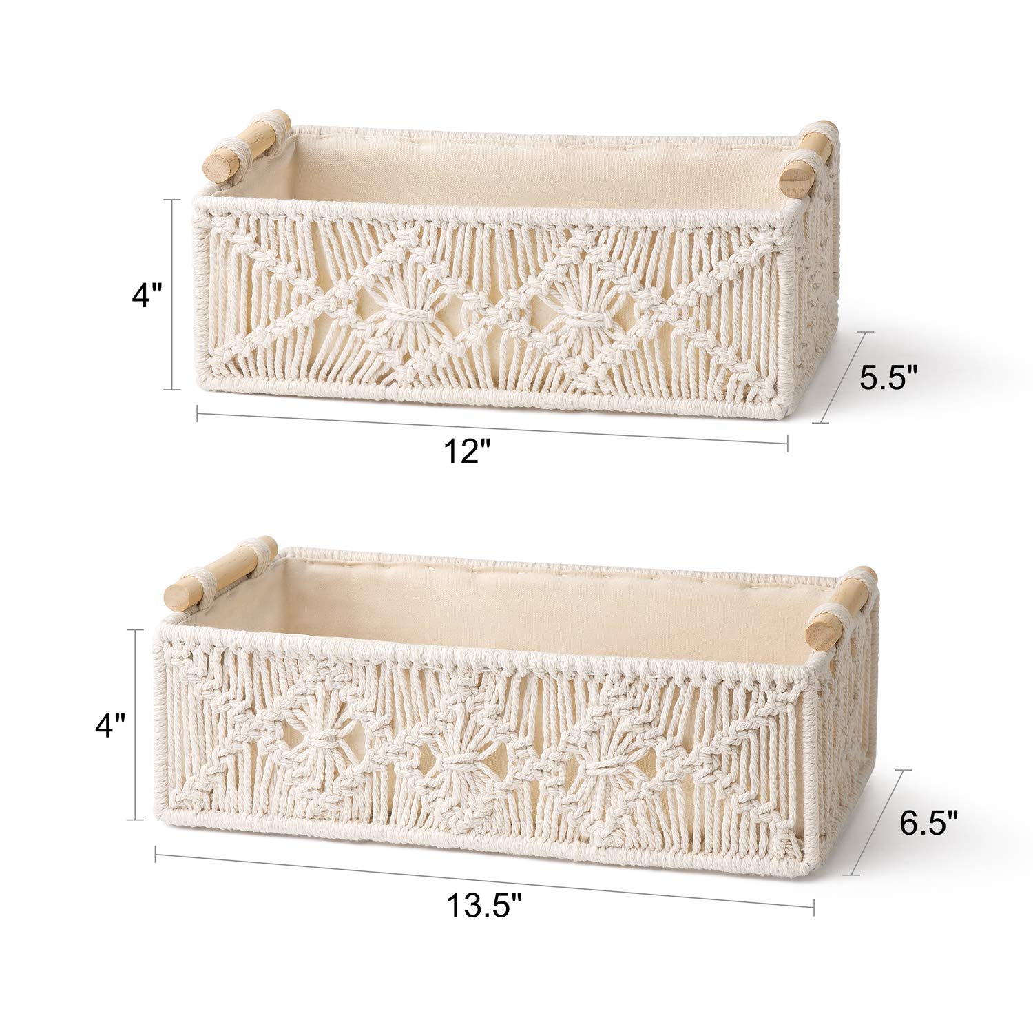 Mkono macrame ivory cabinet organizer for cosmetics and accessories