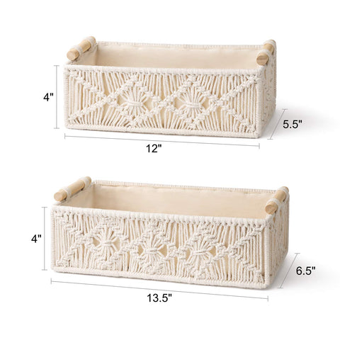 Mkono macrame ivory cabinet organizer for cosmetics and accessories
