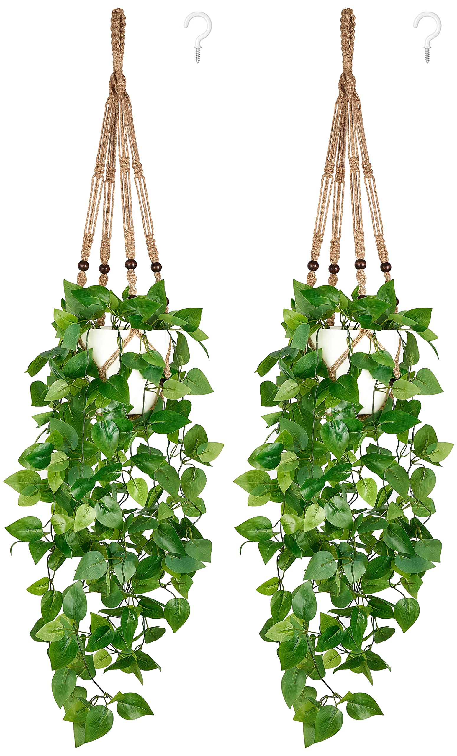 Mkono two-pack pothos hanging plant for easy indoor greenery.