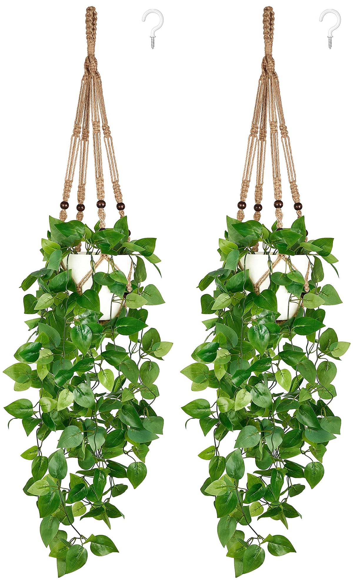 Mkono two-pack pothos hanging plant for easy indoor greenery.