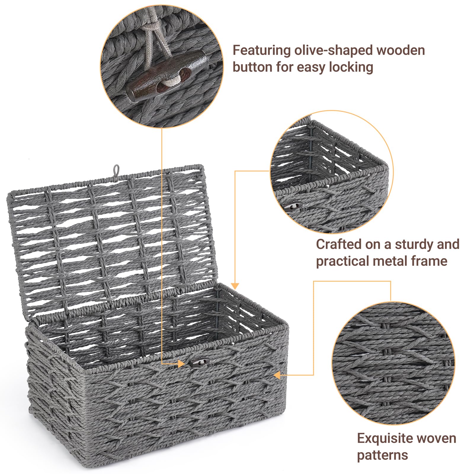 Mkono set of 2 baskets fits bedroom or closet organization with two sizes