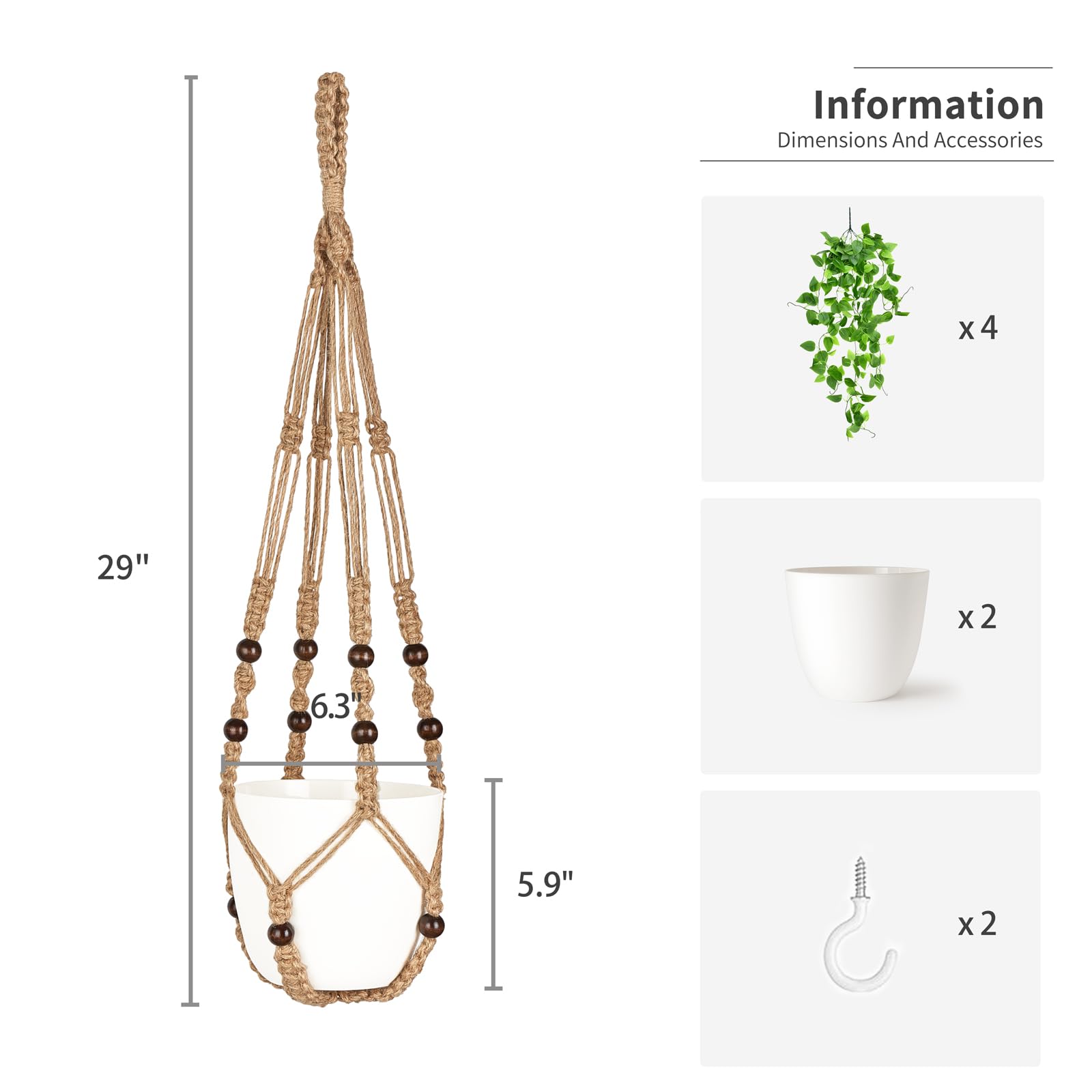 Mkono ready-to-hang plant decor for quick ambience.
